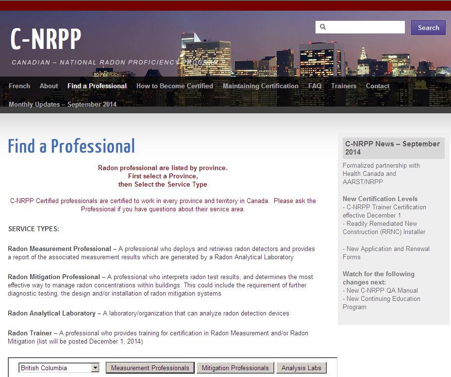C-NRPP Certified Radon Professional