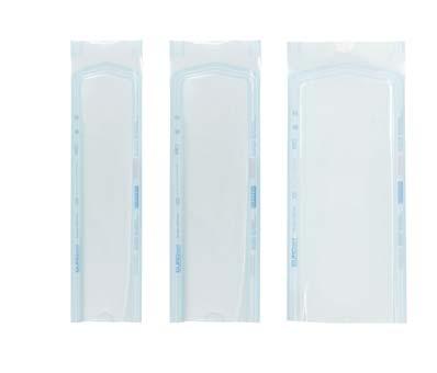 Eurosteril Sterilization pouches Thermal-welding standard sterilization pouches made of heavy weight (60 g/m 2 ) white medical paper coupled with a light blue polyester/polypropylene layer.