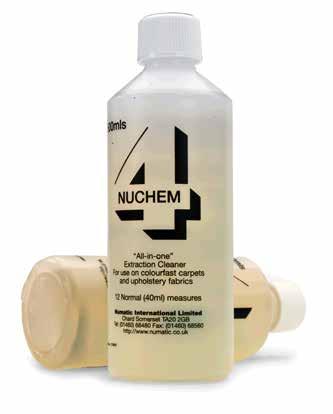 Fault Finding - Dry - Wet - Spray extraction - NuChem data This machine can be used for dry pick up, wet pick up and cleaning carpet and upholstery Spray extraction machines only Use only approved