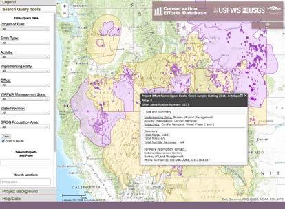 Here are two examples: The Conservation Efforts Database (CED) is an information system used to document and track conservation actions across large, multi-jurisdictional landscapes.