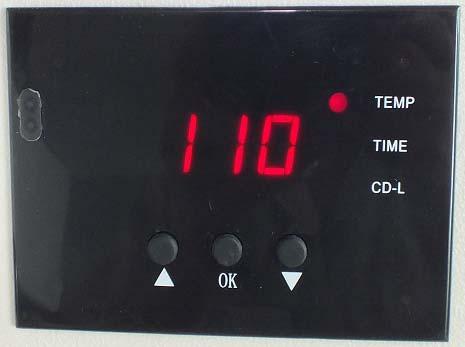 Select with arrows the temperature according to different transfer material (Normally 180 ~200 ) 2.