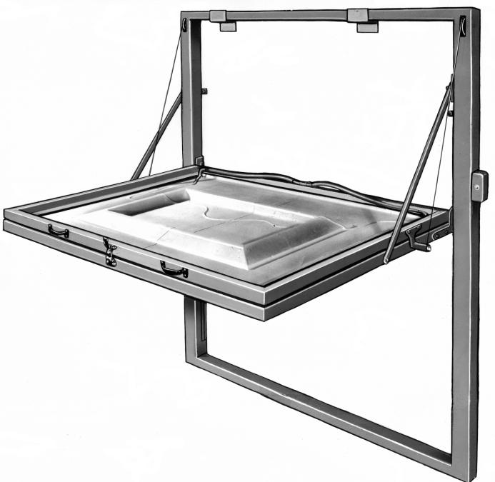 DOUTHITT Heavy Duty Direct Method Screen Vacuum Frames MODEL DMW Space Saver Wall Model Loads Glass down and then tilts up to Vertical position for Printing.