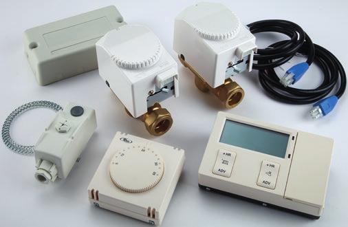 a Wiring Centre, a Two Channel Programmer, a Contact Thermostat and an Electronic Room Thermostat.
