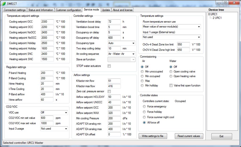 SWICCT SWICCT (SWegon Indoor Climate Configuration Tool) is the software that makes the entering of settings into the controller a simple task.
