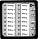 32 reporting inputs 4 buttons 2 function inputs 4 relay outputs 48 reporting inputs 4 buttons 2 function inputs 4 relay outputs The fault annunciator features reporting inputs that can be