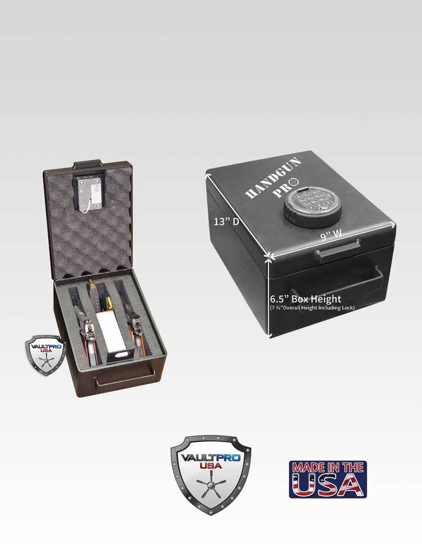 INTRODUCING THE AMERICAN MADE HANDGUN PRO SAFE FROM VAULT PRO In keeping with Vault Pro s tradition and history of the highest quality all American made secure firearm storage Vault Pro is proud to