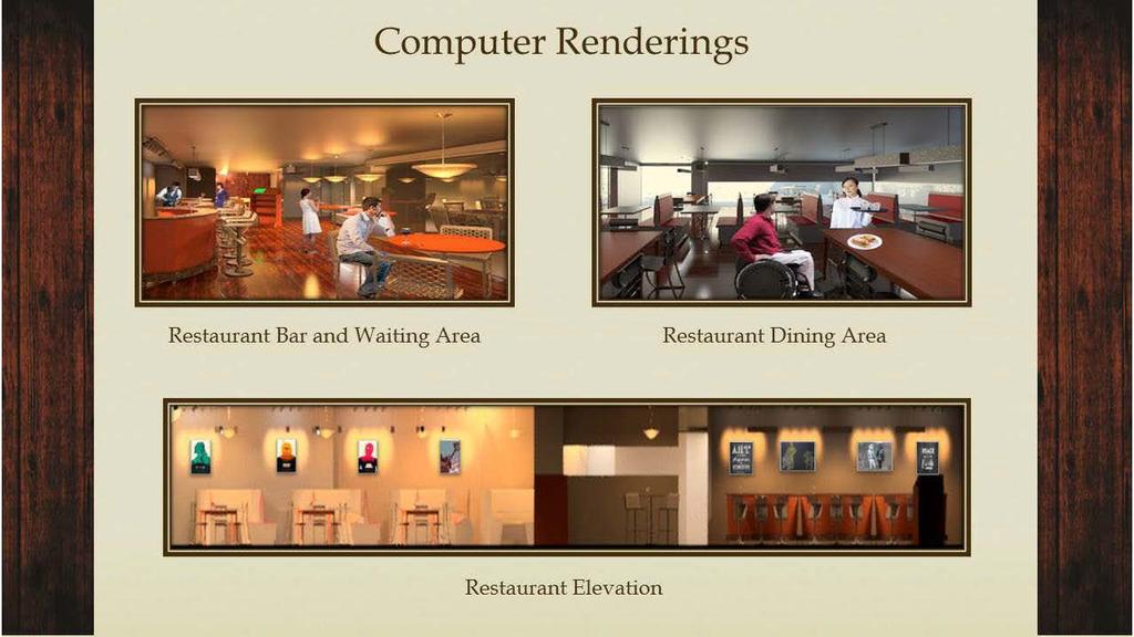 Computer Renderings Restaurant Bar and Waiting