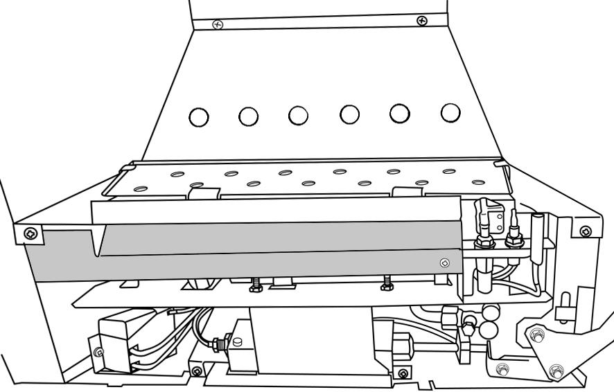 Servicing Instructions - Replacing Parts Slide Control 6.18 To remove the gas valve first remove the thermocouple, see Diagram 28, Arrow A. 6.25 Remove the front channel from the top of the burner unit by undoing the 2 screws, see Diagram 31.