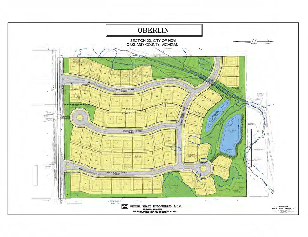 OBERLIN SECTION 20, CITY OF NOVI OAKLAND COUNTY, MICHIGAN -==ll~'' ----1'' ~ SEIBER, KEAST ENGINEERING, L.LC. CONSll.