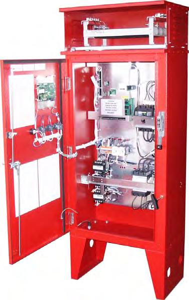 Fire Pump Controller For Electric Motor Driven Fire Pumps Primary Resistance Reduced Voltage Type Series MP400 Combined Manual and Automatic Metron Fire Pump Controllers conform to the latest