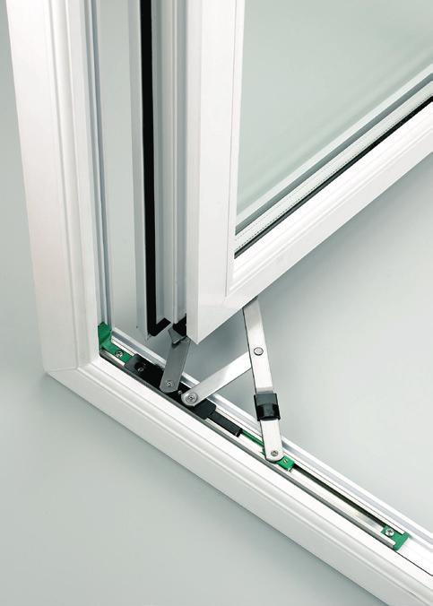 Our casement windows have a push button catch or key lock.