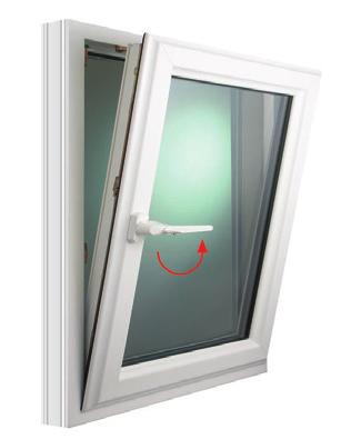 A TILT TILT POSITION B Key inserted and turned to first position allows the window to open for ventilation.
