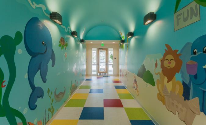 Case Study: The Goddard School in Carlsbad, California (Continued) The design team at Smith Consulting Architects was tasked with finding a sustainable, durable and low, easy maintenance flooring