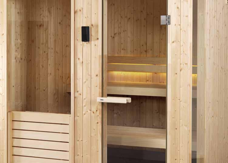 evolve EVOLVE SAUNA WITH INTERIOR E28 MADE OF ASPEN, AND ALSO FITTED WITH AN LED LIGHTING PACKAGE BEHIND THE