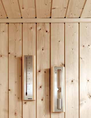 For example, the saunas come in two different heights, depending on which floor frame you choose: 2100 mm (standard) or 2010 mm. After all, there is no reason to feel cramped unnecessarily.