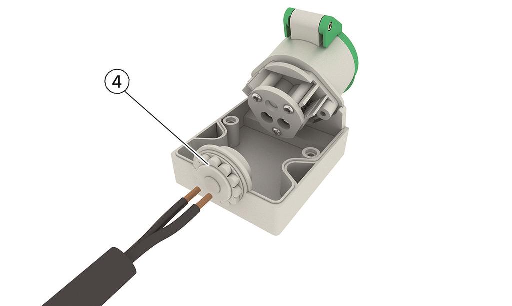 For surface mounting socket outlets and plugs: Pull out the cable from the