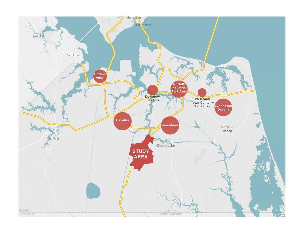 Context The Study Area sits on a network of major roadways with regional employment
