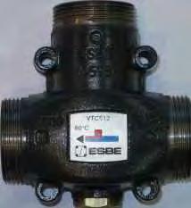 protection of the boiler return flow way load valve ESBE VTC, Threeway thermostatic valves ESBE VTC and are designed for installation in central heating systems with boilers with solid fuel firing