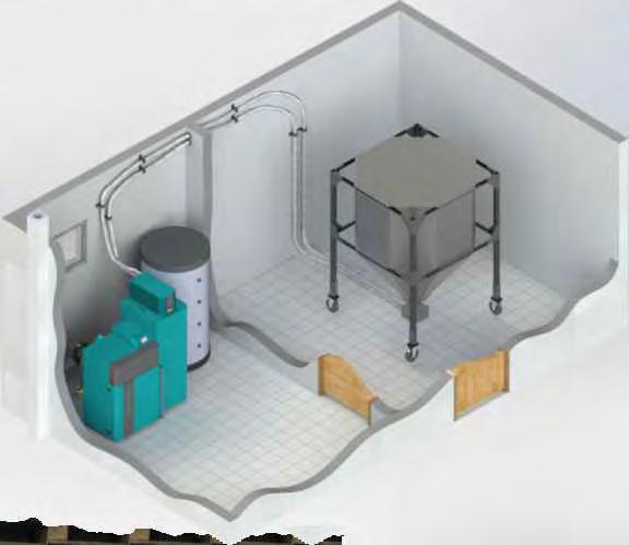 0,7%. Example: Vacuum suction system with mole from a pellet storage / room