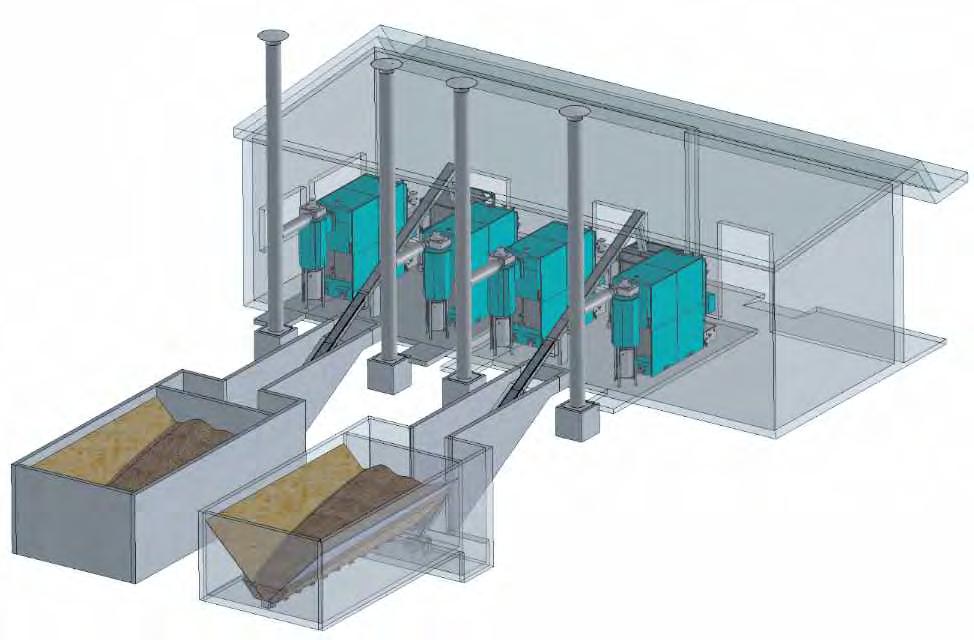 room dimensions: 0 A B AxB =, x, m x m Example: pellet supply from the room into small pellet tank CPSP00 for boiler EKOCKS P Unit (00 kw).