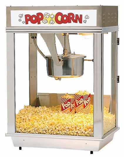 When you are finished popping, make sure KETTLE HEAT and KETTLE MOTOR switches are turned OFF. NEVER LEAVE KETTLE HEAT ON WHEN NOT POPPING CORN.