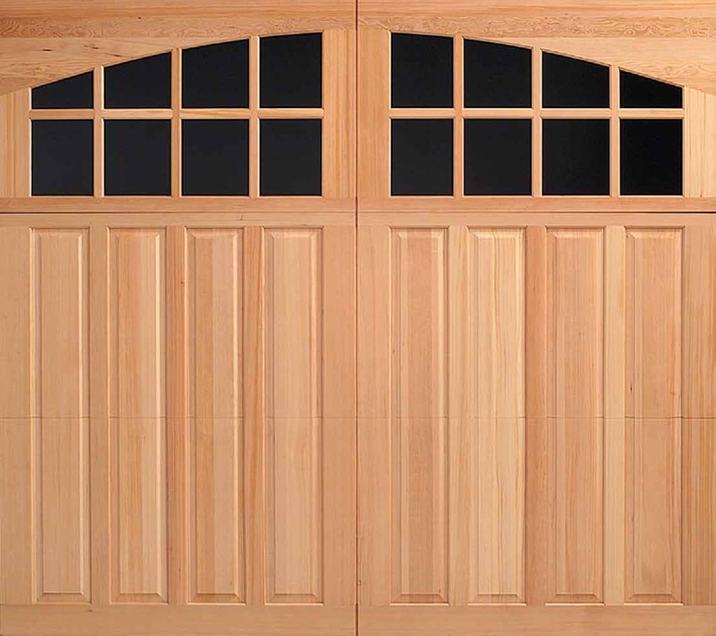 appearance of swing-open carriage house style wood doors.