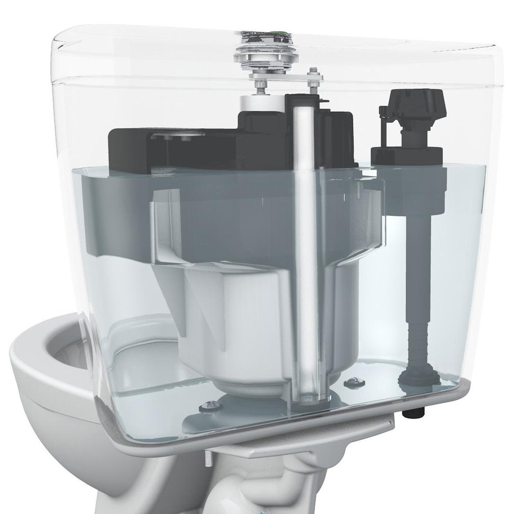 Once the flush is complete, the system refills and is primed for the next flush.