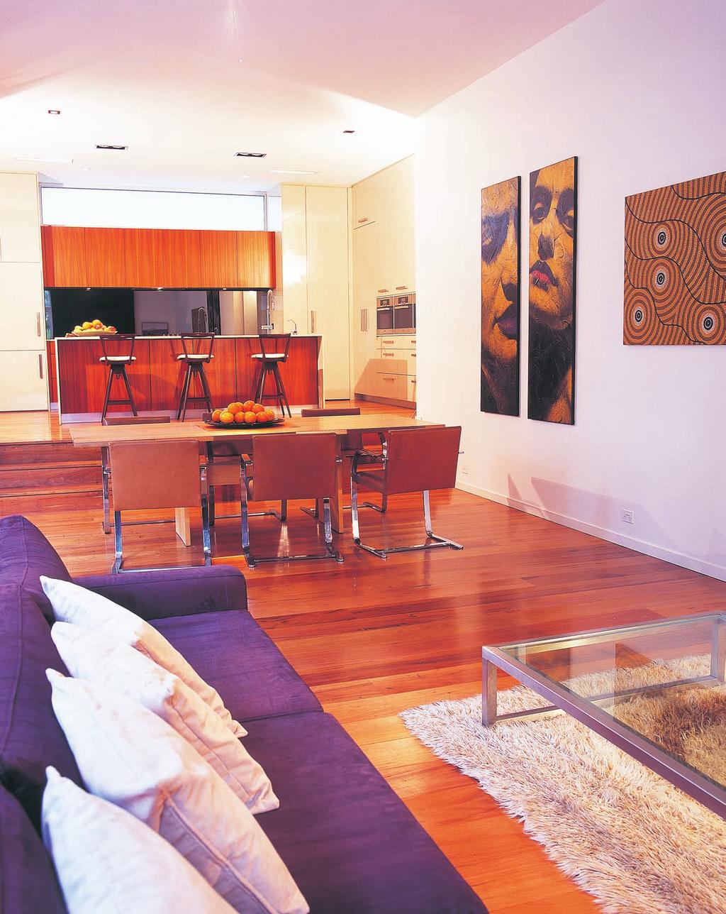 THIS PAGE: Alpine stringy bark flooring was sourced for its rich tones, which are reflected in