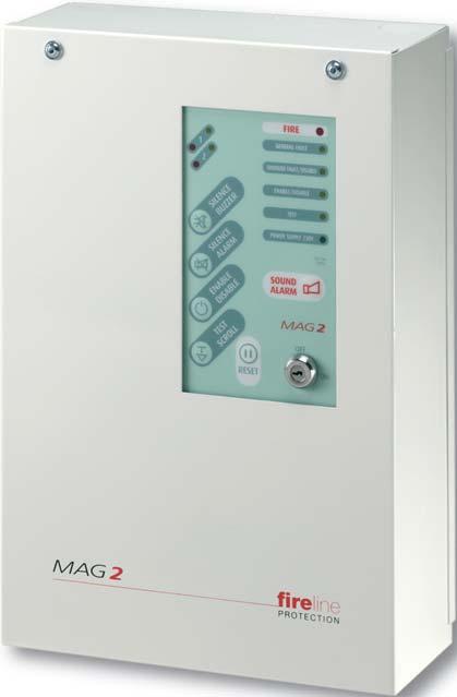 MAG2 2 Zone Fire Panel INPUTS Max detectors per zone 30 Thresholds for zone conditions 0-2 ma (Fault condition) 2-6 ma (Normal condition) 6-110 ma (Fire condition) 110 ma - Short (Fault condition)
