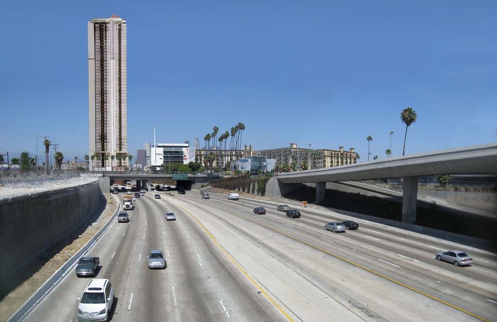 View looking north along I-110 with project. Source: Christopher A.