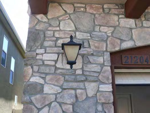K. Hovnanian Homes Exterior Maintenance STONE VENEERS Portions of the exterior walls on some homes are covered with stone veneer. Stone veneers are bound together with cement mortar.