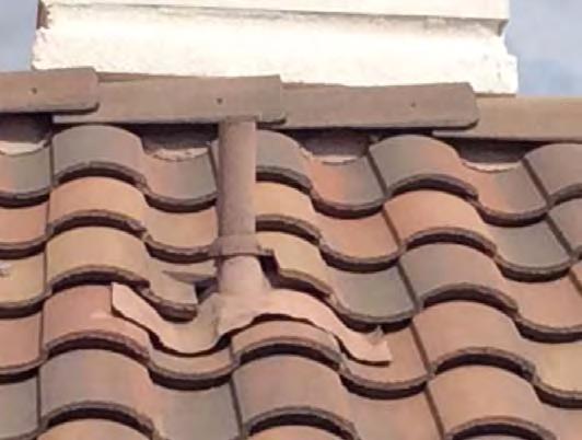 K. Hovnanian Homes Exterior Maintenance Example of a Flashing at Roof Vent Pipe Caution: Damaged flashing contributes to three fourths of all roofing problems.