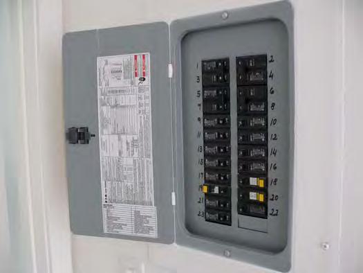 The circuit breaker box usually has a circuit directory installed on the inside cover of the box to show which appliances, outlets, or other services are connected to each breaker.