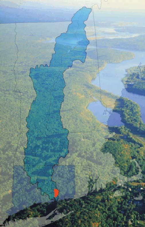 The Connecticut River Watershed encompasses much of New England, extending from its confluence with Long Island Sound to