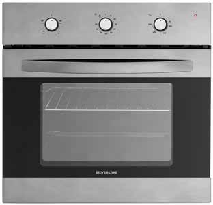 A BO6044X03 Static Electric Oven 60 cm Front Control panel: inox Front door: Upper and lower horizontal inox panels 3 Control Knobs: Time, Function, Temperature