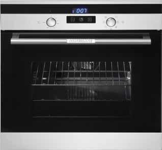racks Telescopic arm Tangential cooling fan Grill, Thermostat, Turbo Fan Oven light on top 1 chrome grid, 2 enameled tray 2 glass door 7 Function 58 Liter A Energy A BO6076X01 Multifunction Touch