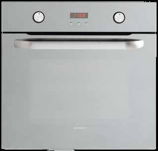 BO6236F01 Built-in Gas Oven 60 cm Gas Upper and Gas Bottom Heating Front Control Panel: Mirror Glass Front Door: Mirror Glass 2 Silver Knobs Digital Electronic Timer Automatic Ignition Flame Failure