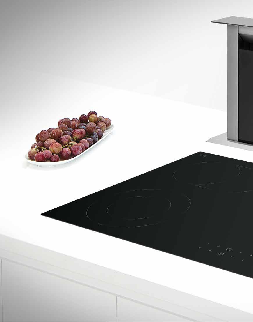 SAFETY FEATURES Touch control vitroceramic and induction hobs are