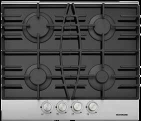 CS5306 Glass Built-in Hob Black Glass built-in hob Cast Iron pan supports Stainless Steel panel Underknob auto-ignition Front control 2 x