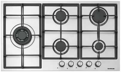 Gas Burner 1xWOK 3800W Burner AS5277 Stainless Steel Built-in Hob Cast Iron pan supports Underknob auto-ignition Front control 1 x Rapid