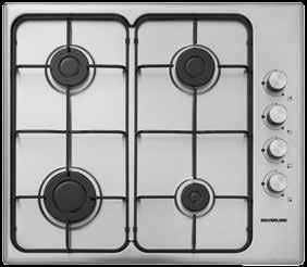 Burner AS5050X01 Stainless Steel Built-in Hob Enamel pan supports and burner caps Underknob auto-ignition Side control 1 x Semi-rapid burner: