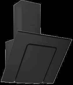 DECORATIVE HOOD 3423 Black + Black Tempered Glass 60cm / 80 cm / 90 cm Touchscreen Aluminium casette filters (dishwasher