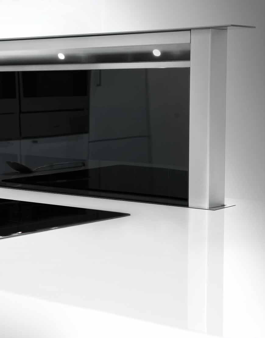 3410 RF Inox + Black Tempered Glass 60cm / 90 cm / 120 cm Touchscreen 2x1.1W LED light (60cm) 3x1.1W LED light (90cm) 4x1.