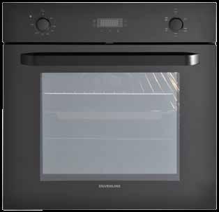 BUILT-IN ELECTRIC OVEN A BO6037X01 Multifunction Electric Oven 60 cm Front Control Panel: Inox framed tempered glass 3 Metallic push pull knobs Function, Temperature, Timer Mechanical Timer Lateral