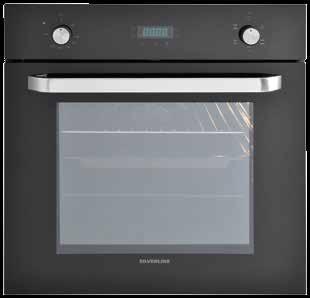 BUILT-IN ELECTRIC OVEN A BO6024B01 Multifunction Digital Electric Oven 60 cm Front Control panel: Black tempered glass Front door: Black tempered glass panel 2 Control Knobs Digital display and