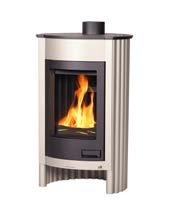 wood stove medie I brown - velvet cream olive grey + Primary, secondary and tertiary air supply + Secondary - perfect combustion + Glass wash - glass is always clean + Option to connect air from the