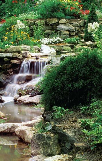 Waterfalls LEVEL OF EFFORT Contractor Consumer What you ll need: PondGard Rubber Liner, excavating tools, landscaping rocks, waterfriendly vegetation, and a circulation system.