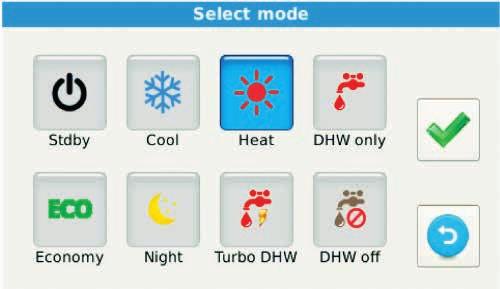water boiler, active timers domestic hot water, Holiday G - Activation icons: Mode: operating mode Tset: system and domestic set point Tshow: reading of temperature sensors Timers: time programming
