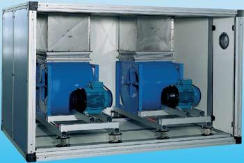 Cell Deck Humidifier A viscose-coated evaporating pack is moistened with water, circulated by an internally mounted pump with removable strainer, from a header tank.
