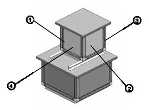 Units with unequal widths - situation C Directions 3 and 4: Cut the connection profiles to the correct length and mount them on the correct sides.